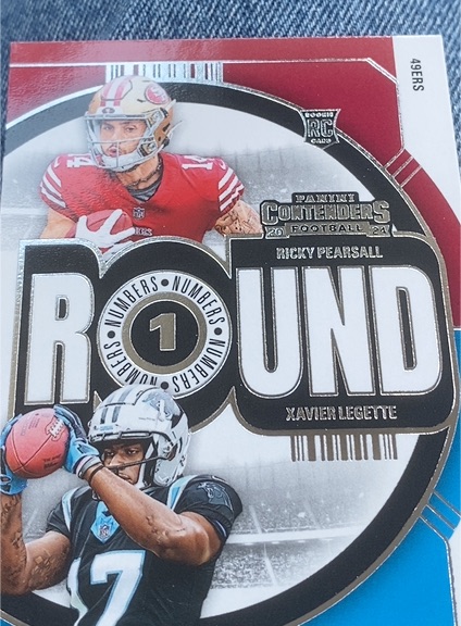 2024 Panini Contenders #8 Ricky Pearsall / Xavier Legette Round Numbers — front