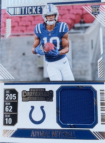 2024 Panini Contenders Rookie Ticket #RTS-AML Adonai Mitchell — front
