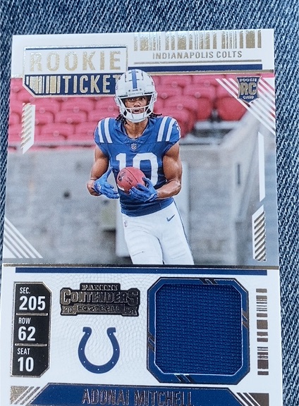 2024 Panini Contenders Rookie Ticket #RTS-AML Adonai Mitchell — front