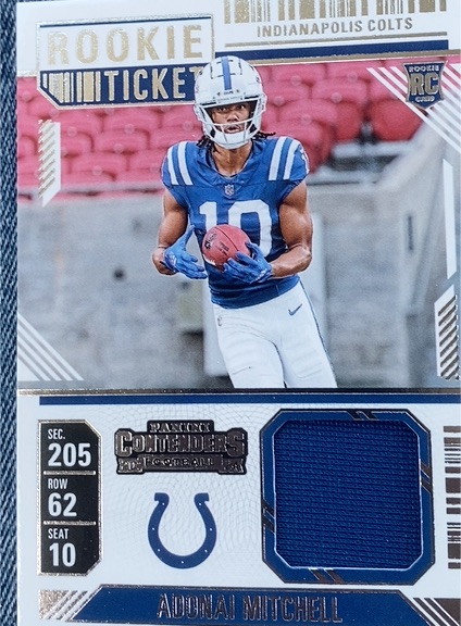 2024 Panini Contenders Rookie Ticket #2 Adonai Mitchell — front