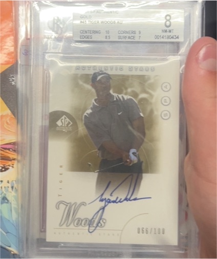 2001 SP Authentic Gold #45 Tiger Woods Rookie Autograph — front