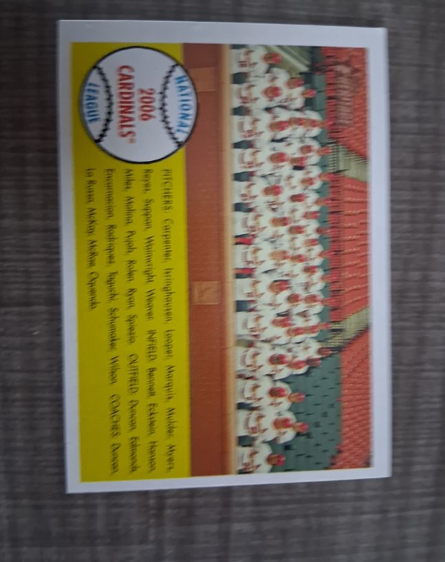 2007 Topps Heritage #216 St. Louis Cardinals Team Card — front