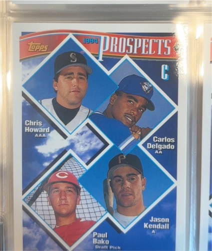 1994 Topps #686 Prospects Chris Howard / Carlos Delgado / Jason Kendall / Paul Bako — front