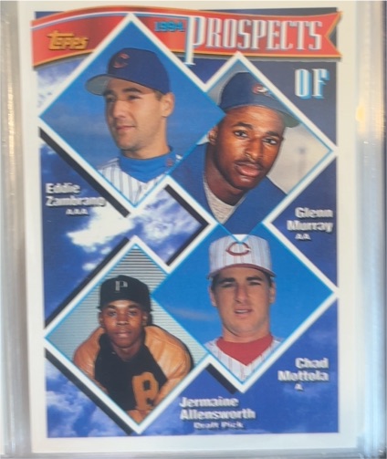1994 Topps #616 OF Prospects Eddie Zambrano Glenn Murray Chad Mottola Jermaine Allensworth — front