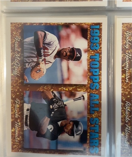 1994 Topps #384 Fred McGriff / Frank Thomas — front