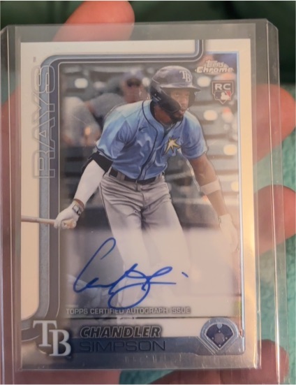 2025 Topps Chrome #RA-CSI Chandler Simpson RC Rookie Chrome Auto Tampa Bay Rays — front