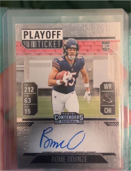 2024 Panini Contenders Playoff Ticket #212 Rome Odunze — front