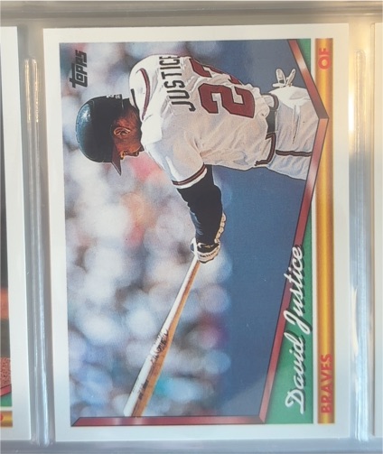 1994 Topps #630 David Justice — front