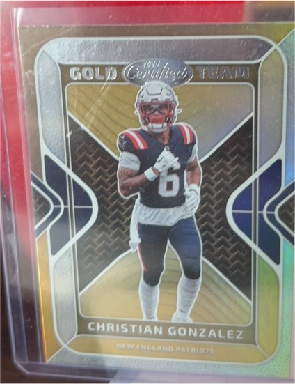 2024 Panini Certified Football Gold Team #GT-CGZ Christian Gonzalez — front