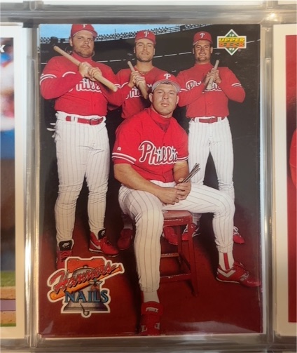 1993 Upper Deck #485 John Kruk Hollins Daulton Lenny Dykstra Philadelphia Phillies — front