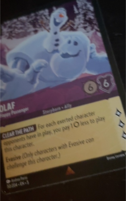 Disney Lorcana Shimmering Skies #50 Olaf Happy Passenger — front
