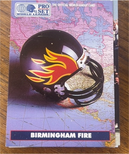 1991 Pro Set World League #11 Birmingham Fire Helmet — front