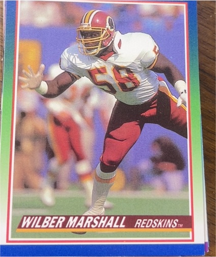 1990 Score #71 Wilber Marshall — front