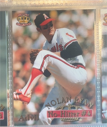 1996 Pacific Advil #4 Nolan Ryan No-Hitter — front