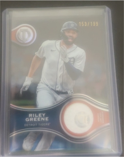 2025 Topps Tribute Stamp of Approval Relic #153/199 Riley Greene — front