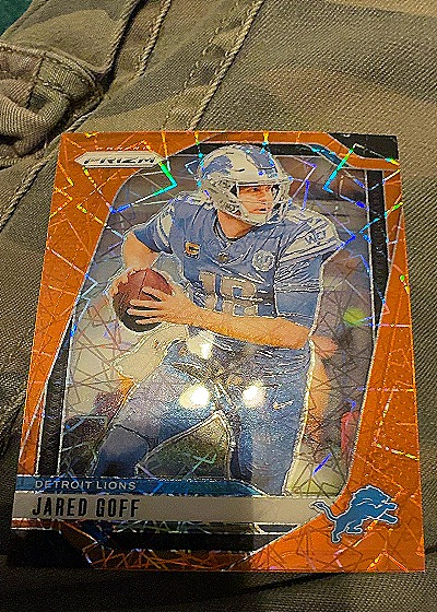 2024 Panini Prizm Jared Goff Orange Lazer Prizm — front
