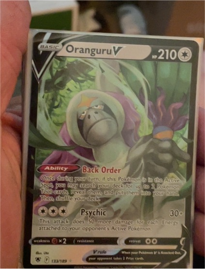 2022 Pokémon Sword & Shield Astral Radiance #133 Oranguru V — front