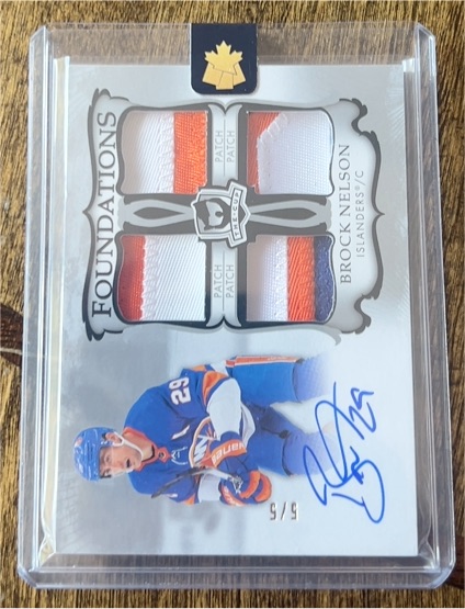 2023-24 Upper Deck The Cup Foundations Quad Patch Auto Brock Nelson — front