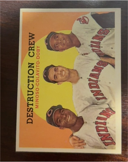 1959 Topps #166 Destruction Crew Minoso/Colavito/Doby — front