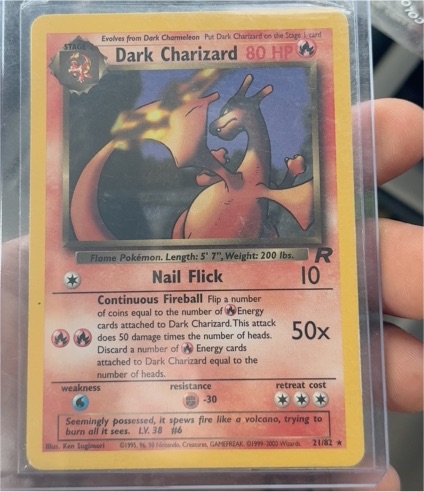 2000 Pokémon Team Rocket #21 Dark Charizard — front