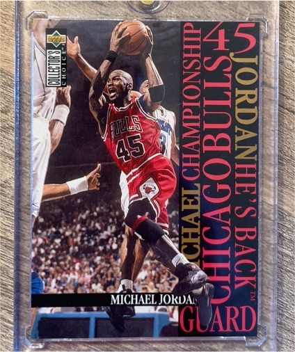 1995-96 Upper Deck Collector's Choice #M4 Michael Jordan Jordan He's Back — front