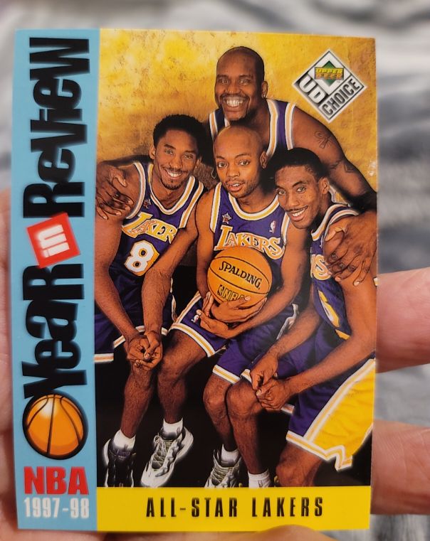 1997-98 Upper Deck UD Choice #197 All-Star Lakers Kobe Bryant Shaquille O'Neal — front