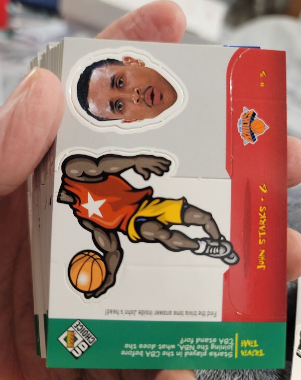 1998-99 UD Choice #3 John Starks Mini Bobbing Heads — front