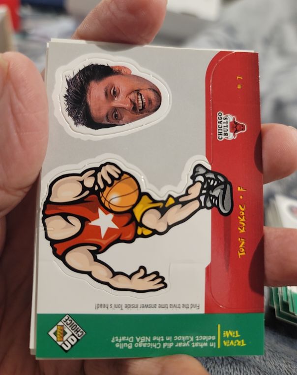1998-99 Upper Deck Choice Mini Bobbing Heads #7 Toni Kukoc — front