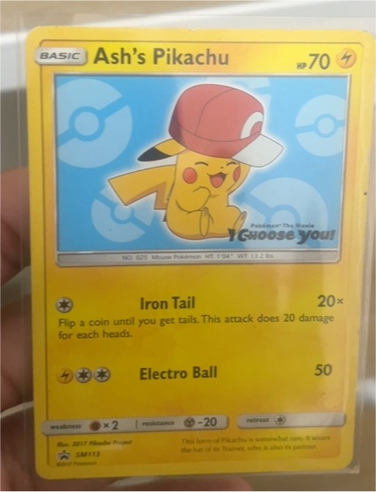 2017 Pokémon SM113 Ash's Pikachu — front