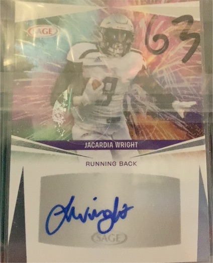 2025 Sage Jacardia Wright Rookie Autograph — front