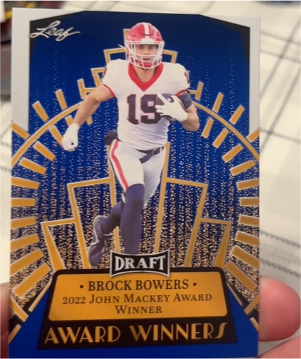 2023 Leaf Draft Award Winners #13 Brock Bowers — front