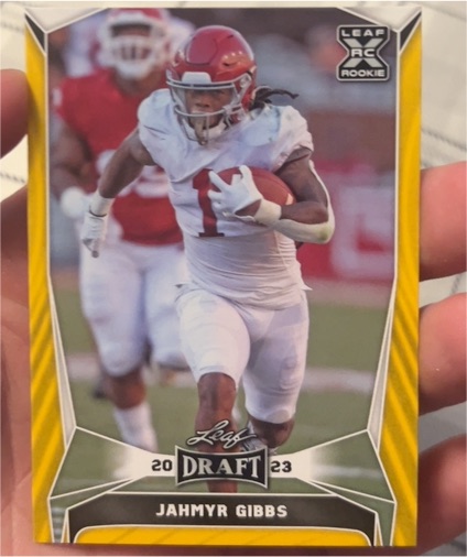 2023 Leaf Draft #50 Jahmyr Gibbs — front