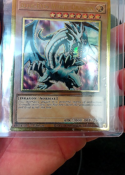 2002 Yu-Gi-Oh! #LOB-001 Blue-Eyes White Dragon — front