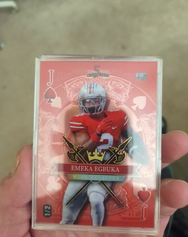 2024 Wild Card 5 Card Draw Stacked Deck #Jack of Spades 1/2 Emeka Egbuka — front