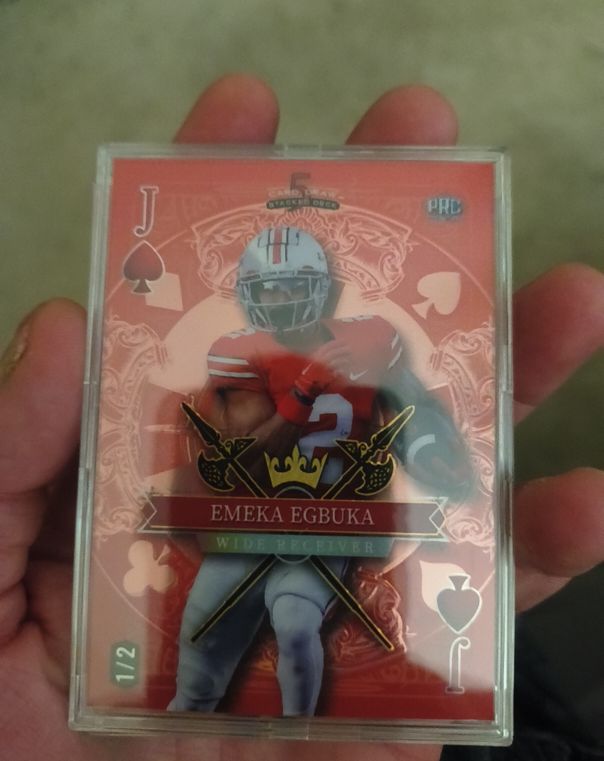 2024 Wild Card 5 Card Draw Stacked Deck #1/2 Emeka Egbuka — front