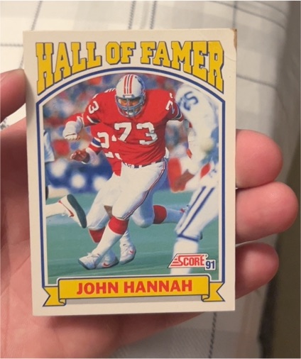 1991 Score #672 John Hannah — front