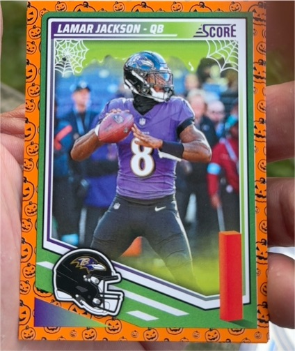 2025 Panini Score-A-Treat Football Pumpkin #75 Lamar Jackson — front