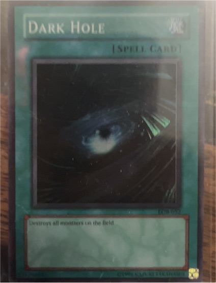 1996 Yu-Gi-Oh! LOB-052 Dark Hole — front