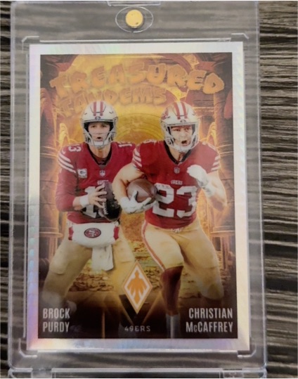 2024 Panini Phoenix #TT-SF Brock Purdy / Christian McCaffrey Treasured Tandems — front