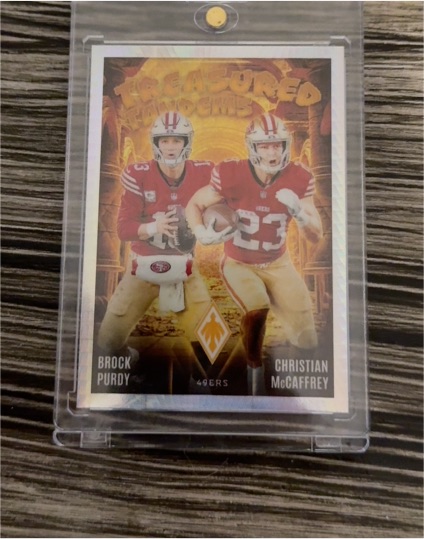 2024 Panini Phoenix #TT-SF Brock Purdy / Christian McCaffrey Treasured Tandems — front