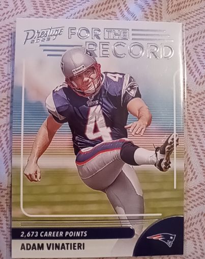 2023 Panini Prestige For the Record #18 Adam Vinatieri — front