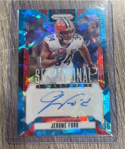 2024 Panini Prizm #SS-JFD Jerome Ford Sensational Signatures Blue Ice — front