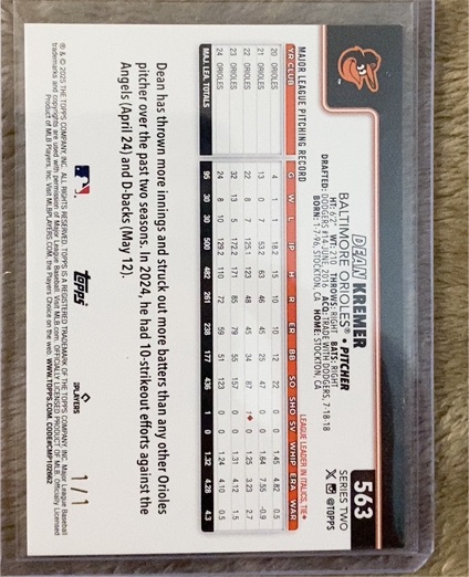 2025 Topps #563 Dean Kremer — front
