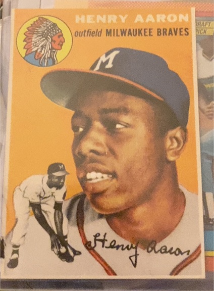 1954 Topps #128 Henry Aaron — front