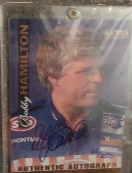1996 Score Board Bobby Hamilton Authentic Autograph — front