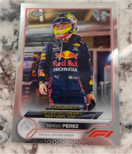 2022 Topps Chrome Formula 1 #175 Sergio Perez Grand Prix Driver of the Day Portugal 2021 — front