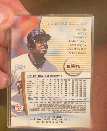 1999 Topps Stadium Club #17 Barry Bonds — front