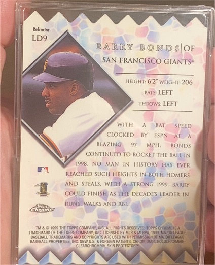 1999 Topps Chrome Lords of the Diamond #LD9 Barry Bonds — front