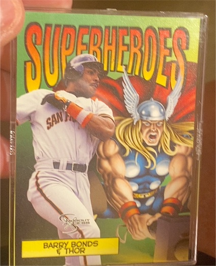 1998 SkyBox Dugout Axcess Superheroes #Barry Bonds & Thor — front