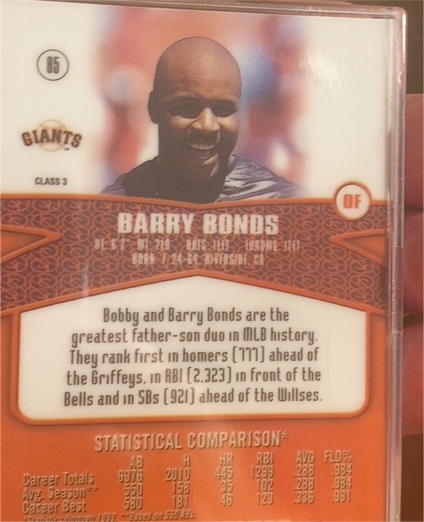 2000 Topps Gold Label Class 3 #85 Barry Bonds — front